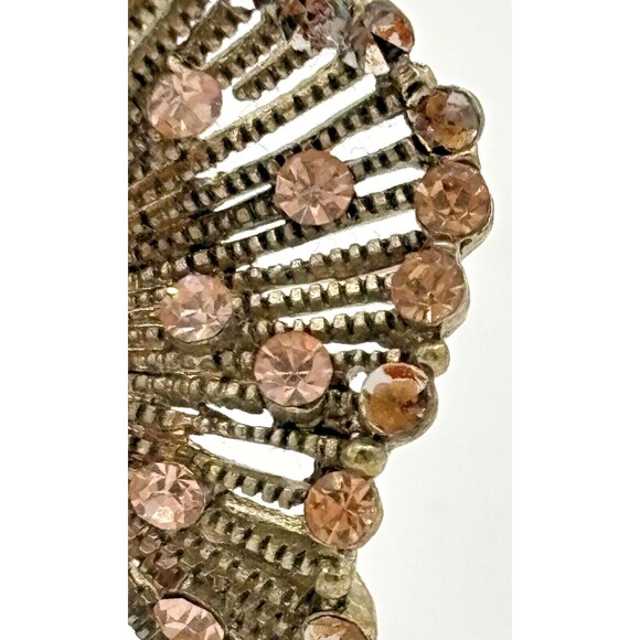 Vintage SOHO Signed Hair Stick Aurora Borealis Floral Jewelry Goldtone Metal HTF - Picture 10 of 16